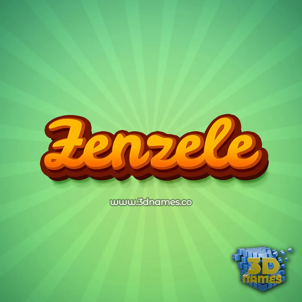 zenzele in Green Rays style - 3D name wallpaper