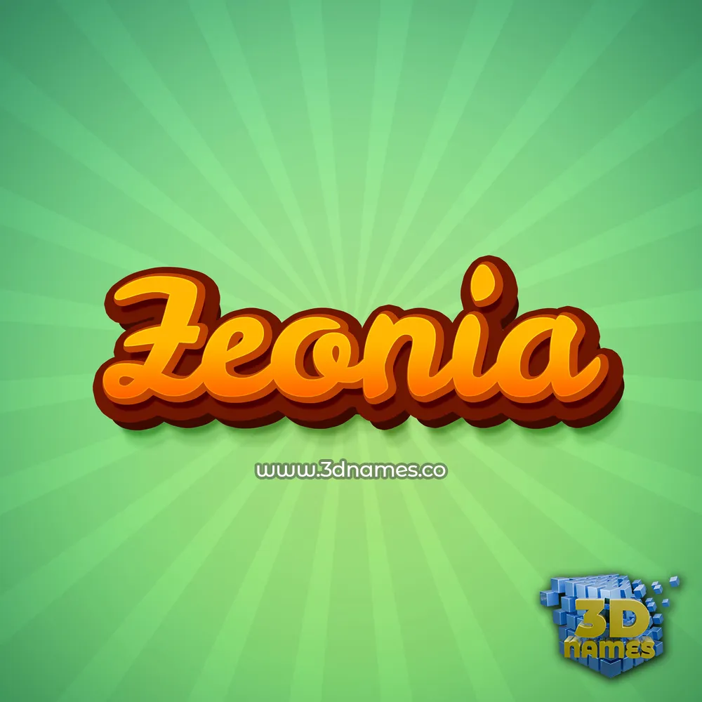 zeonia in Green Rays style - 3D name wallpaper
