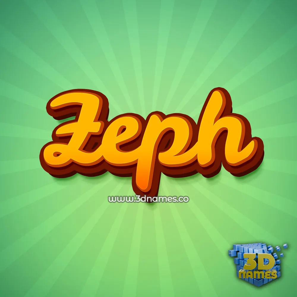 zeph in Green Rays style - 3D name wallpaper