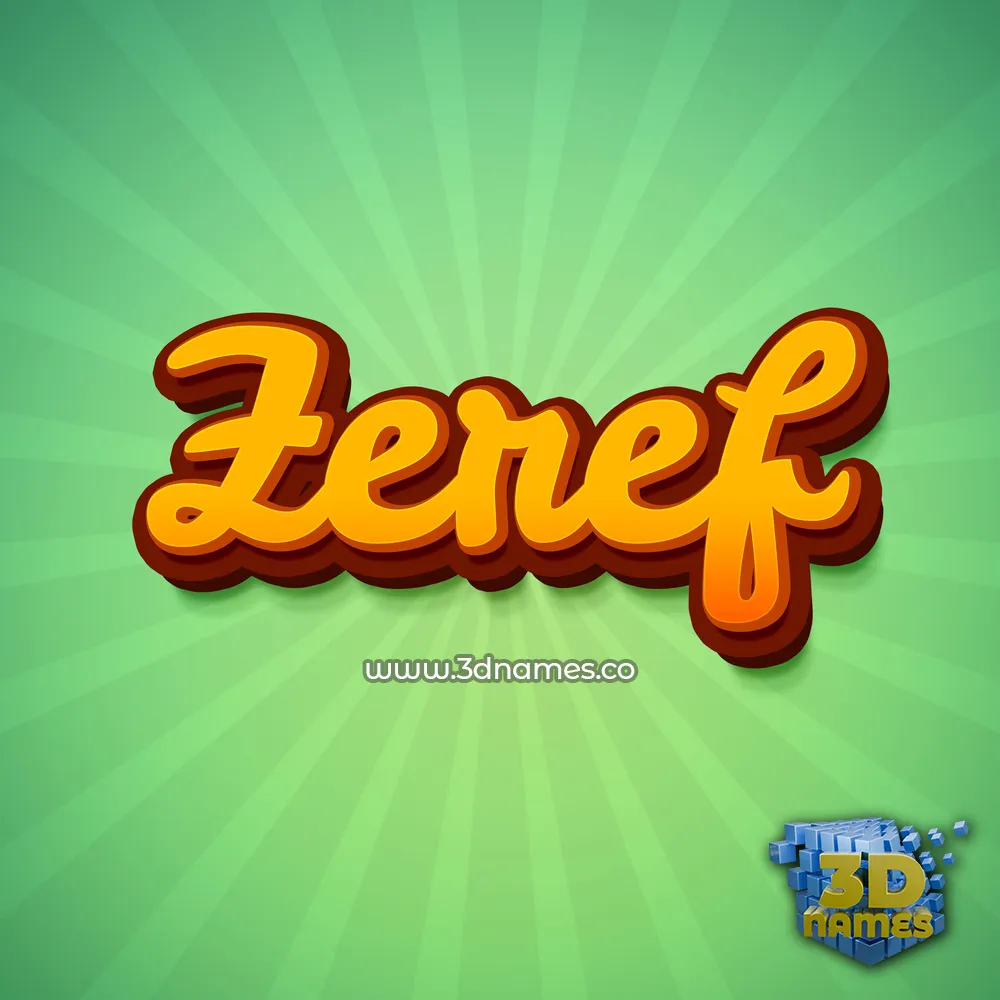 zeref in Green Rays style - 3D name wallpaper