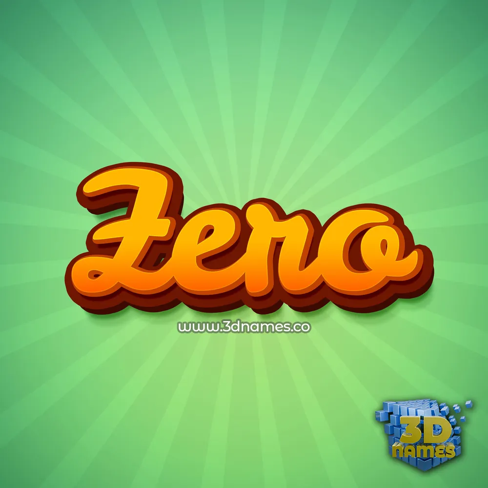 zero in Green Rays style - 3D name wallpaper