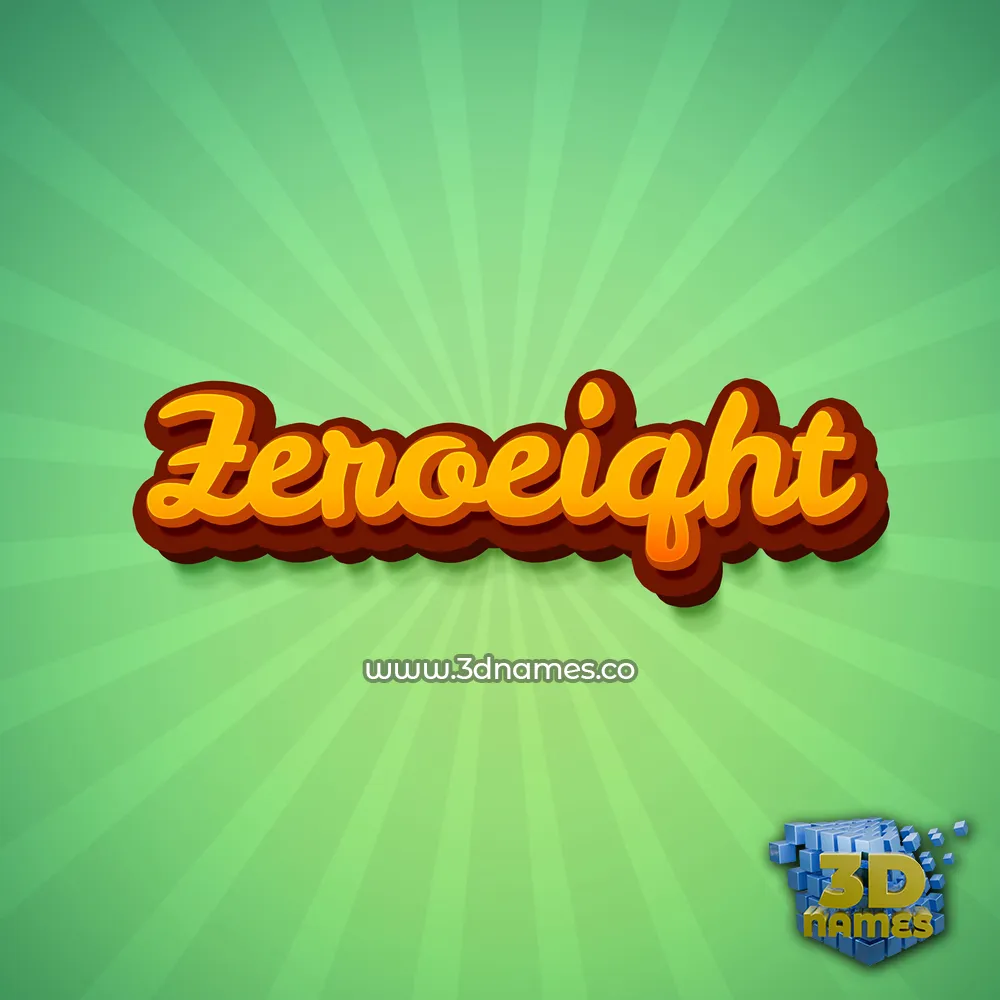 zeroeiqht in Green Rays style - 3D name wallpaper