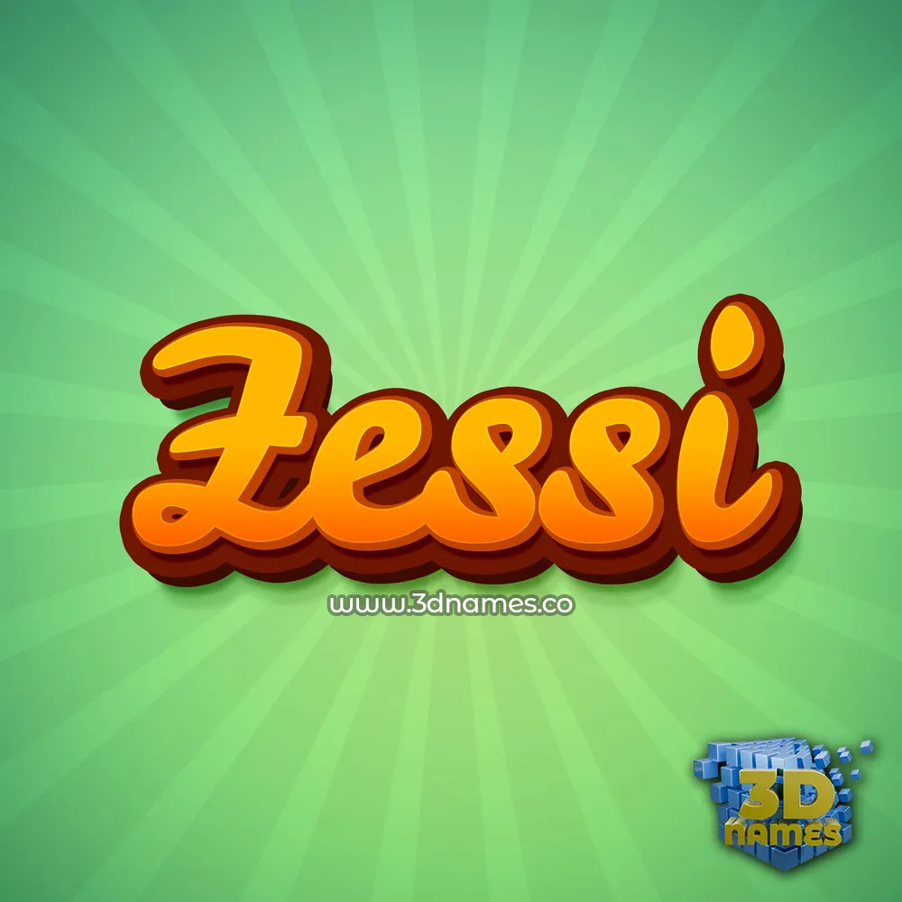 zessi in Green Rays style - 3D name wallpaper