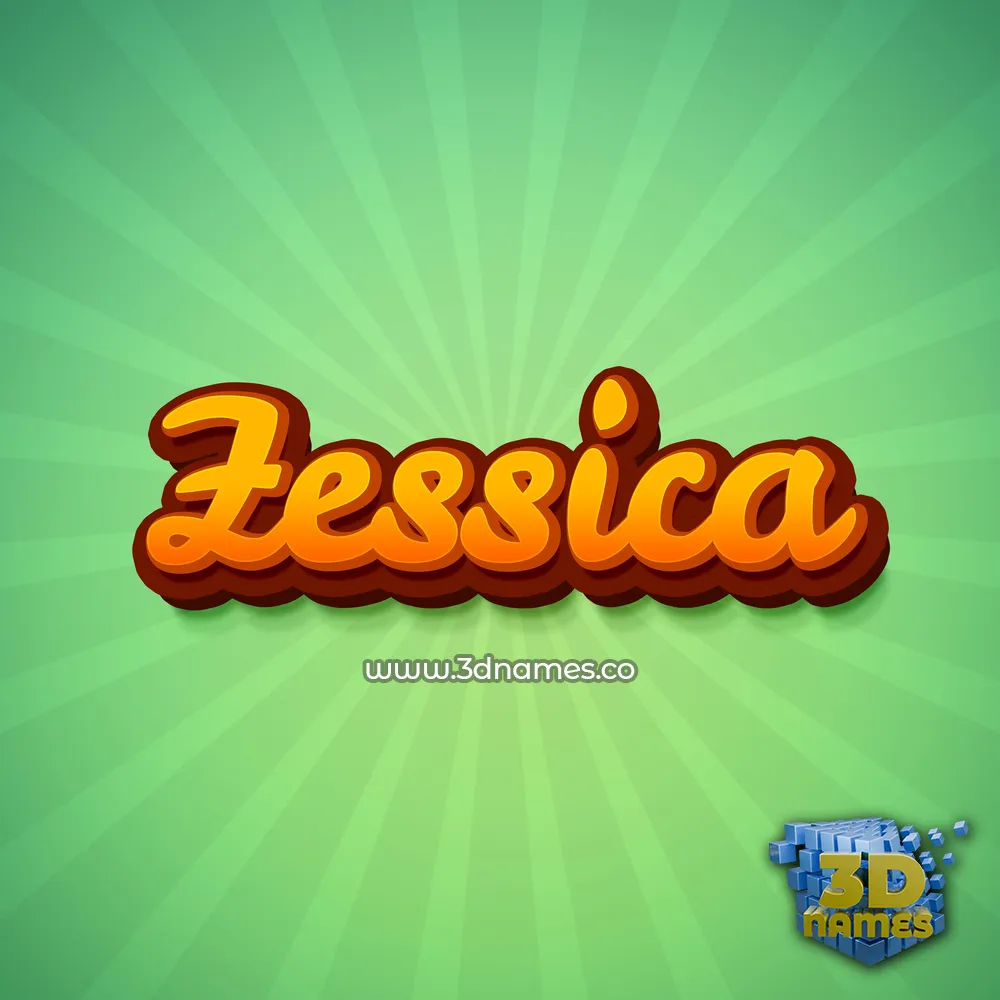 zessica in Green Rays style - 3D name wallpaper