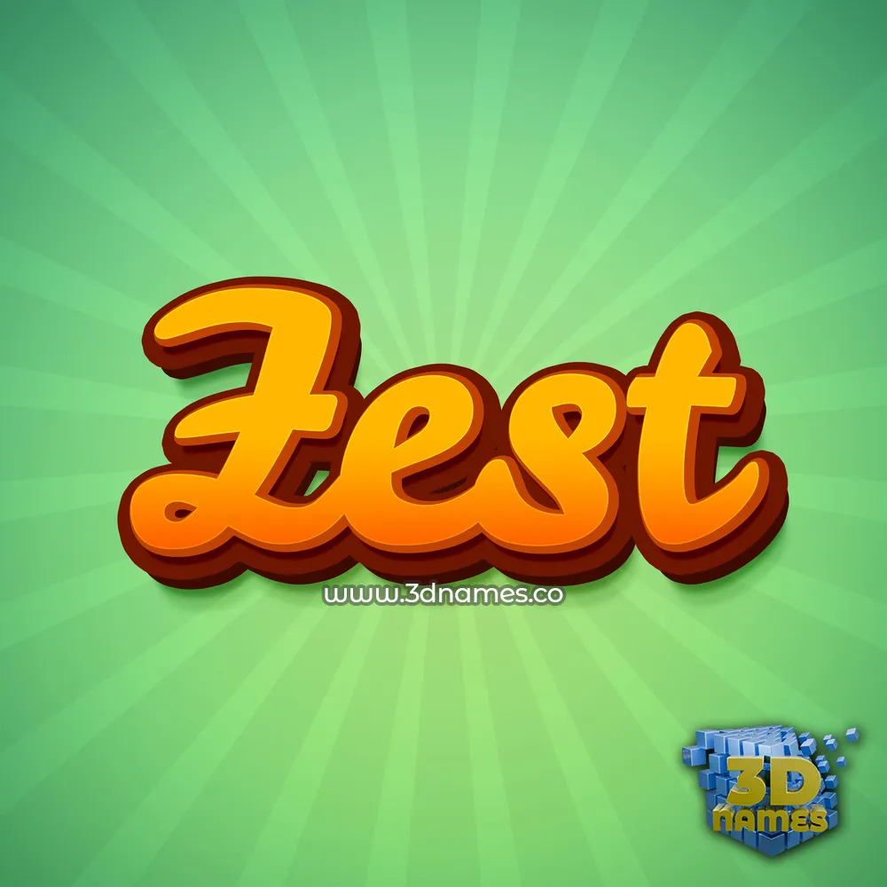 zest in Green Rays style - 3D name wallpaper