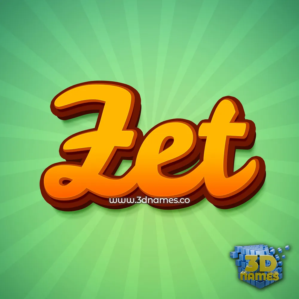 zet in Green Rays style - 3D name wallpaper