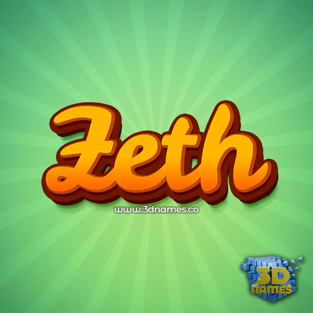 zeth in Green Rays style - 3D name wallpaper