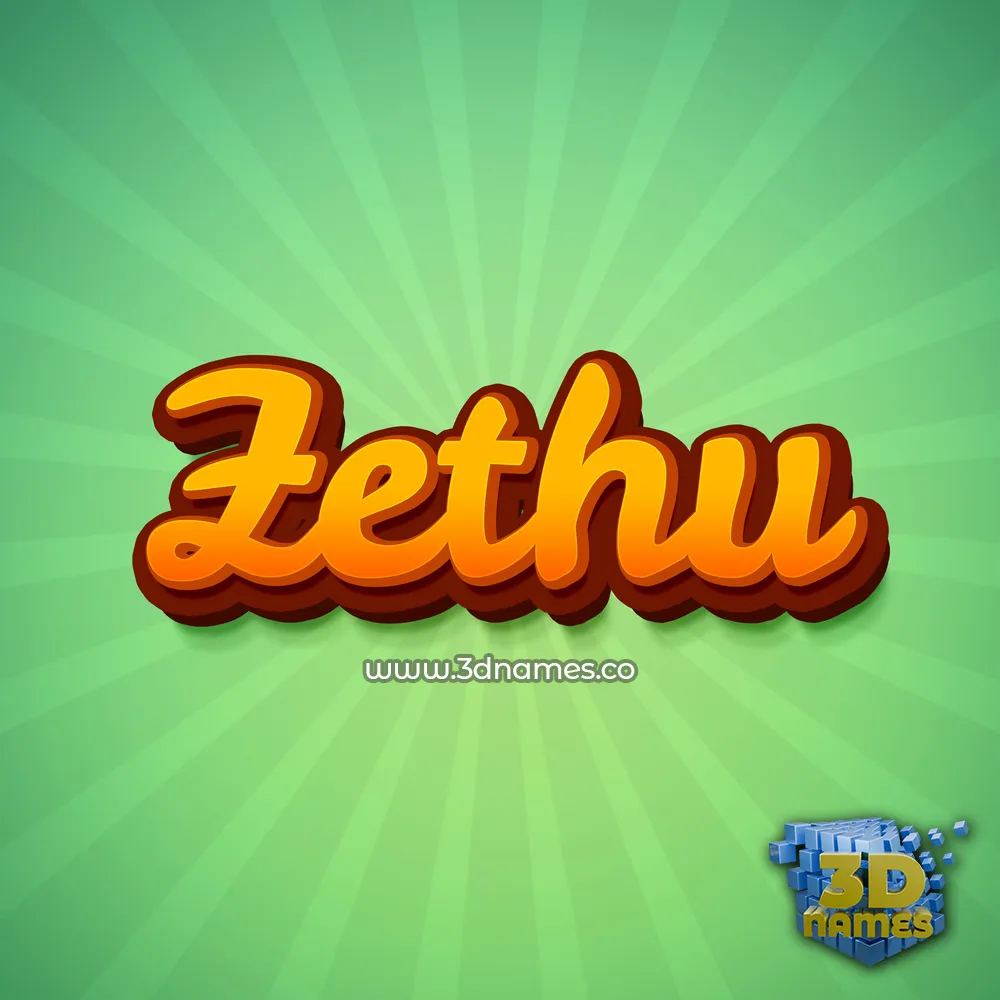 zethu in Green Rays style - 3D name wallpaper