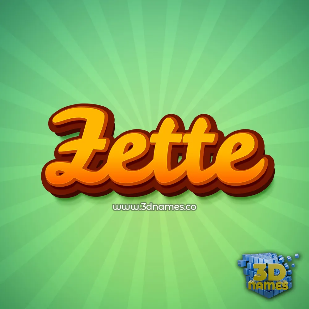 zette in Green Rays style - 3D name wallpaper