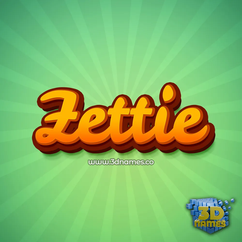zettie in Green Rays style - 3D name wallpaper