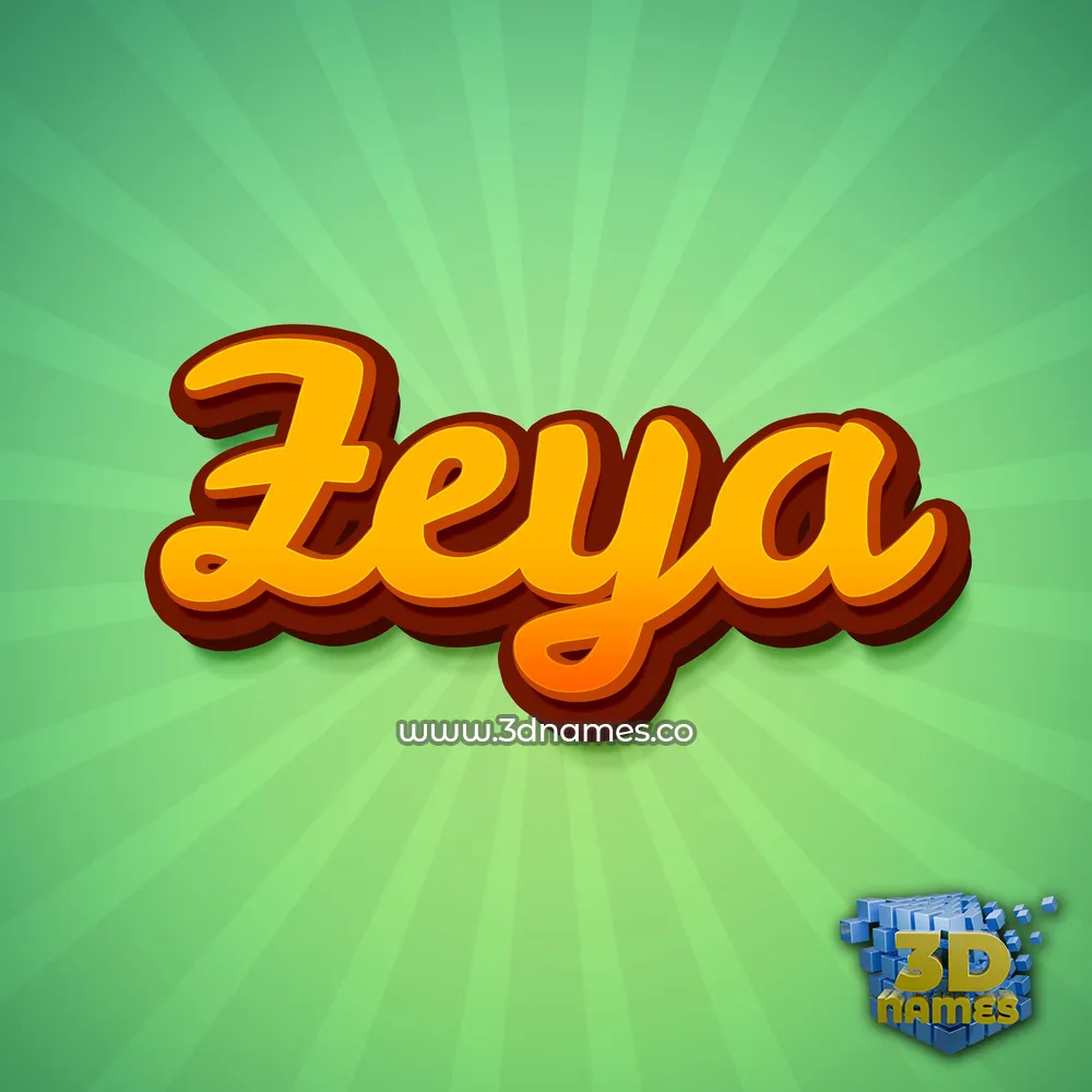 zeya in Green Rays style - 3D name wallpaper