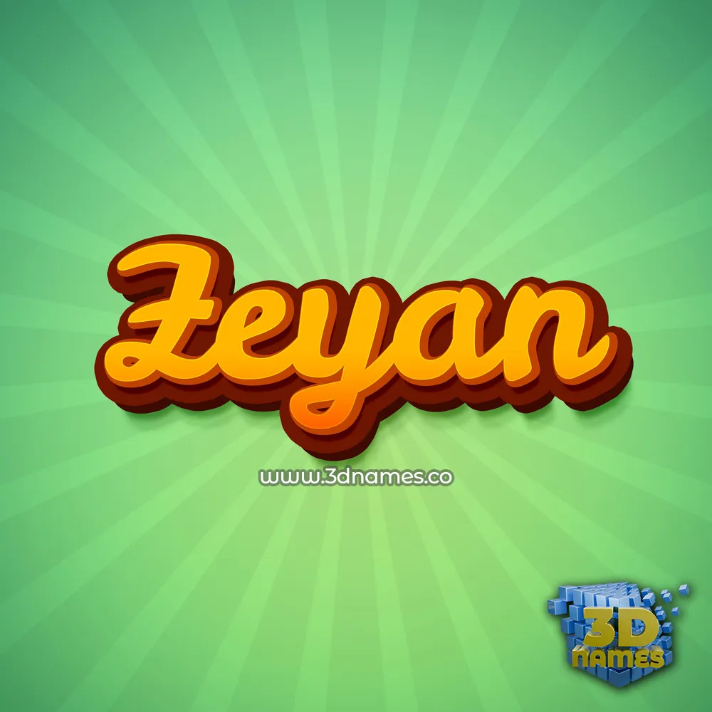zeyan in Green Rays style - 3D name wallpaper