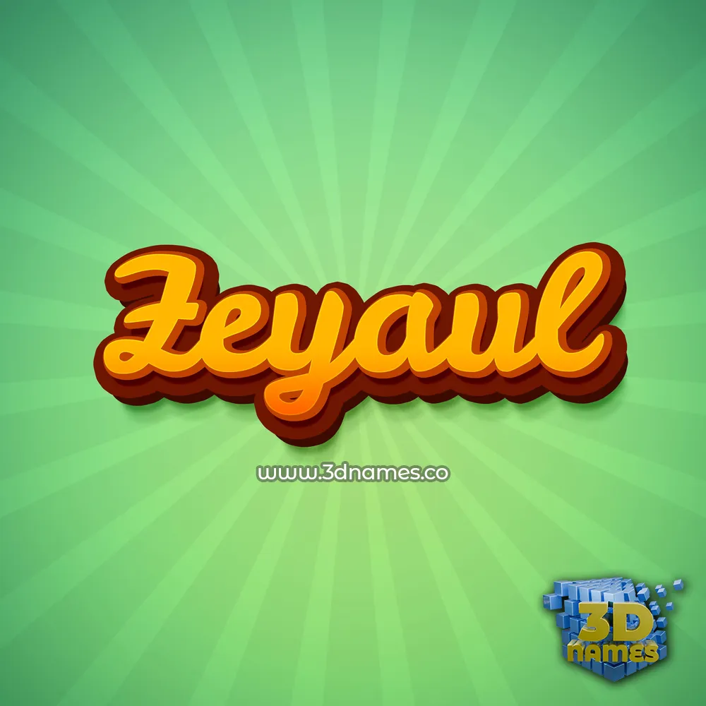 zeyaul in Green Rays style - 3D name wallpaper