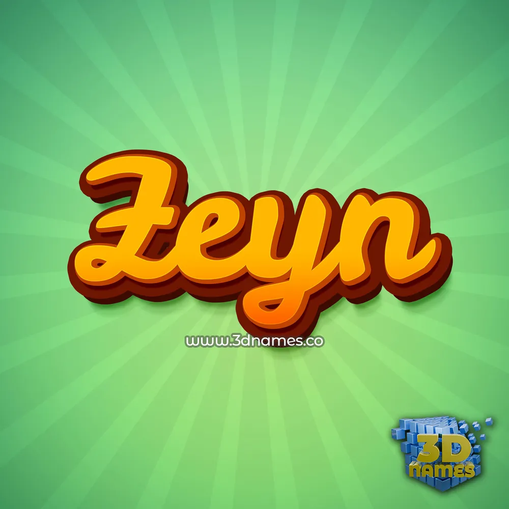 zeyn in Green Rays style - 3D name wallpaper