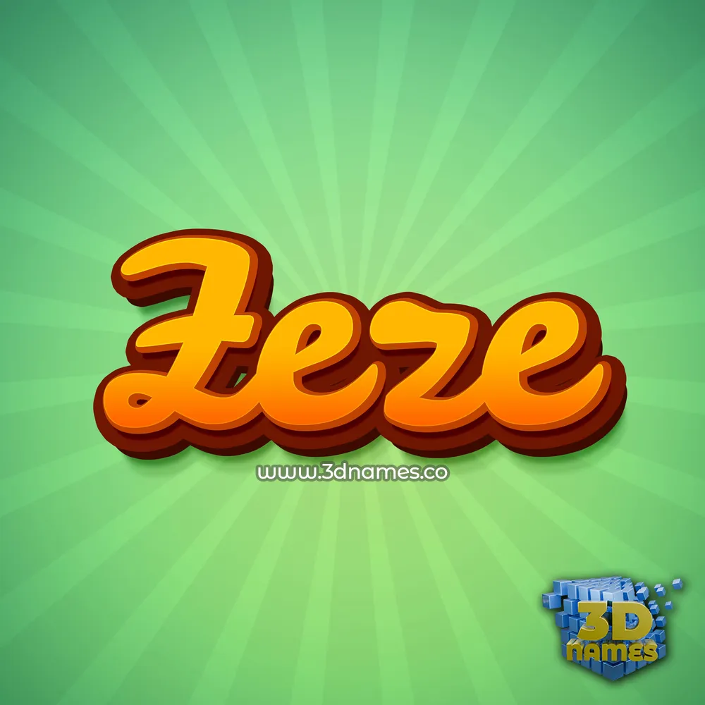 zeze in Green Rays style - 3D name wallpaper