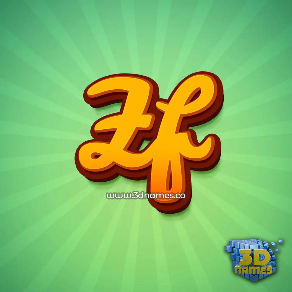 zf in Green Rays style - 3D name wallpaper