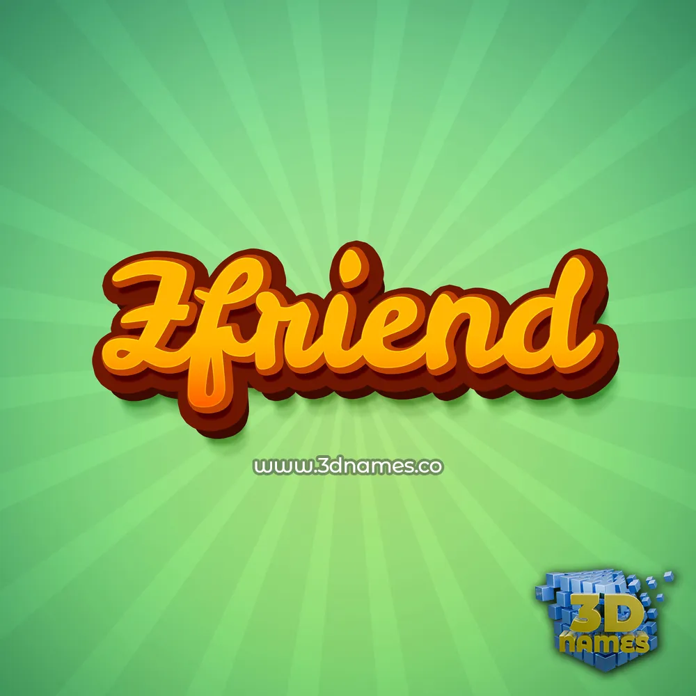 zfriend in Green Rays style - 3D name wallpaper