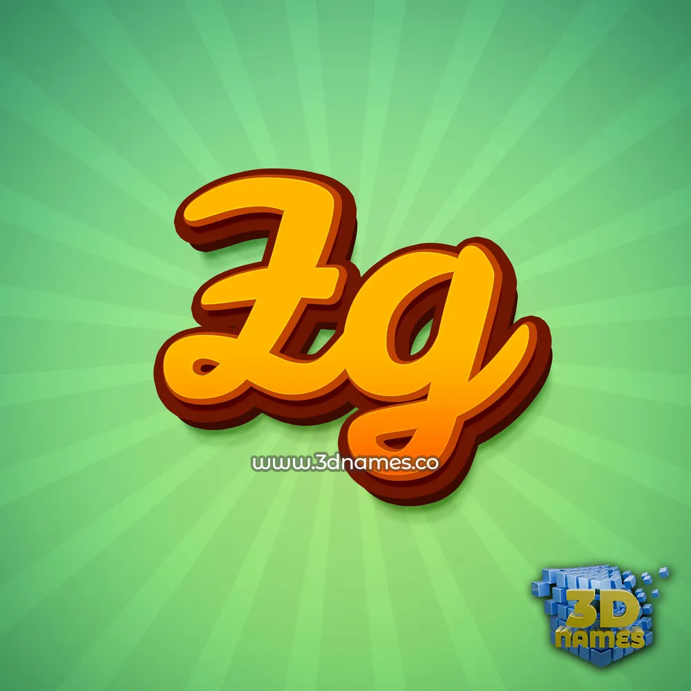 zg in Green Rays style - 3D name wallpaper