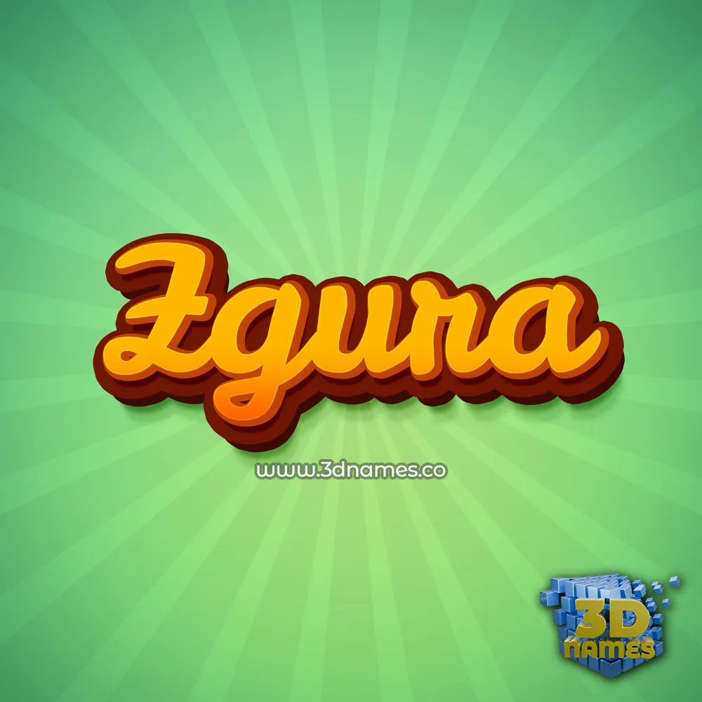 zgura in Green Rays style - 3D name wallpaper