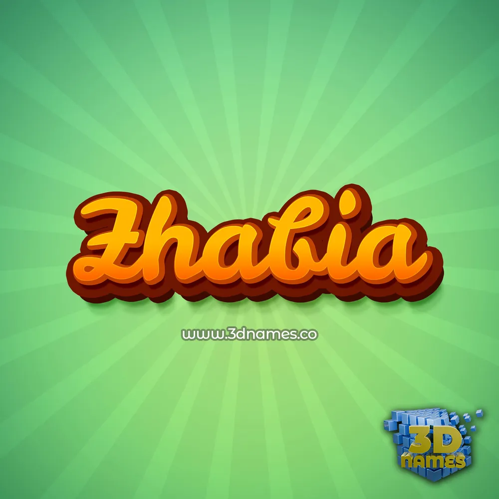 zhabia in Green Rays style - 3D name wallpaper