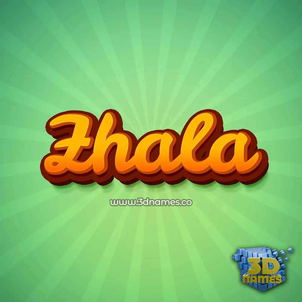 zhala in Green Rays style - 3D name wallpaper