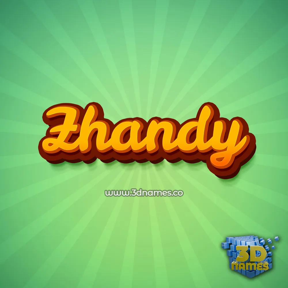 zhandy in Green Rays style - 3D name wallpaper
