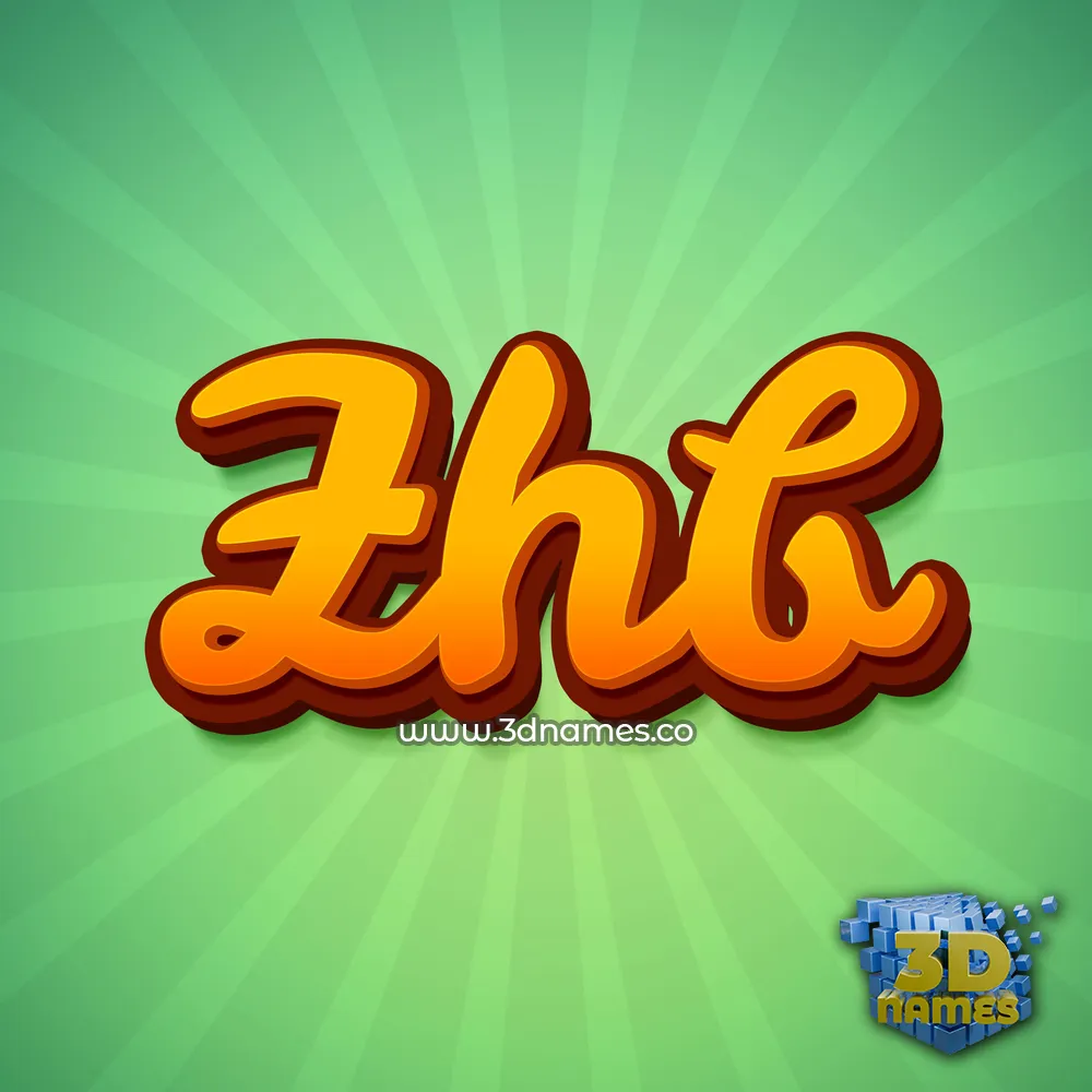 zhb in Green Rays style - 3D name wallpaper
