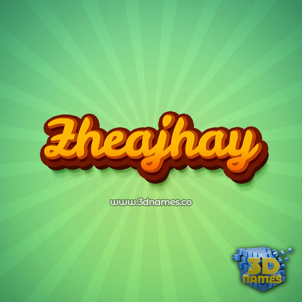 zheajhay in Green Rays style - 3D name wallpaper