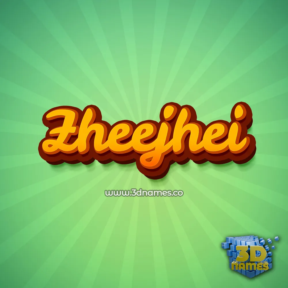 zheejhei in Green Rays style - 3D name wallpaper