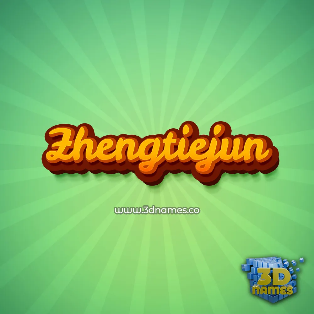 zhengtiejun in Green Rays style - 3D name wallpaper
