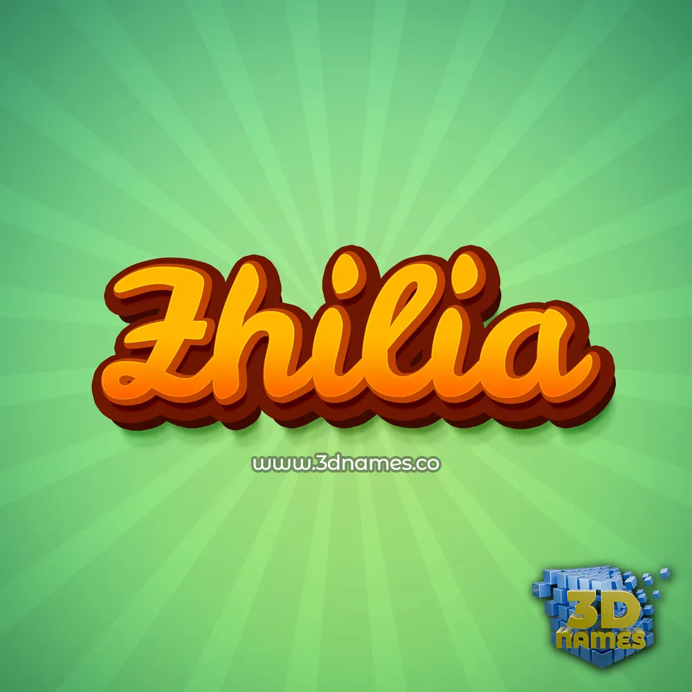 zhilia in Green Rays style - 3D name wallpaper