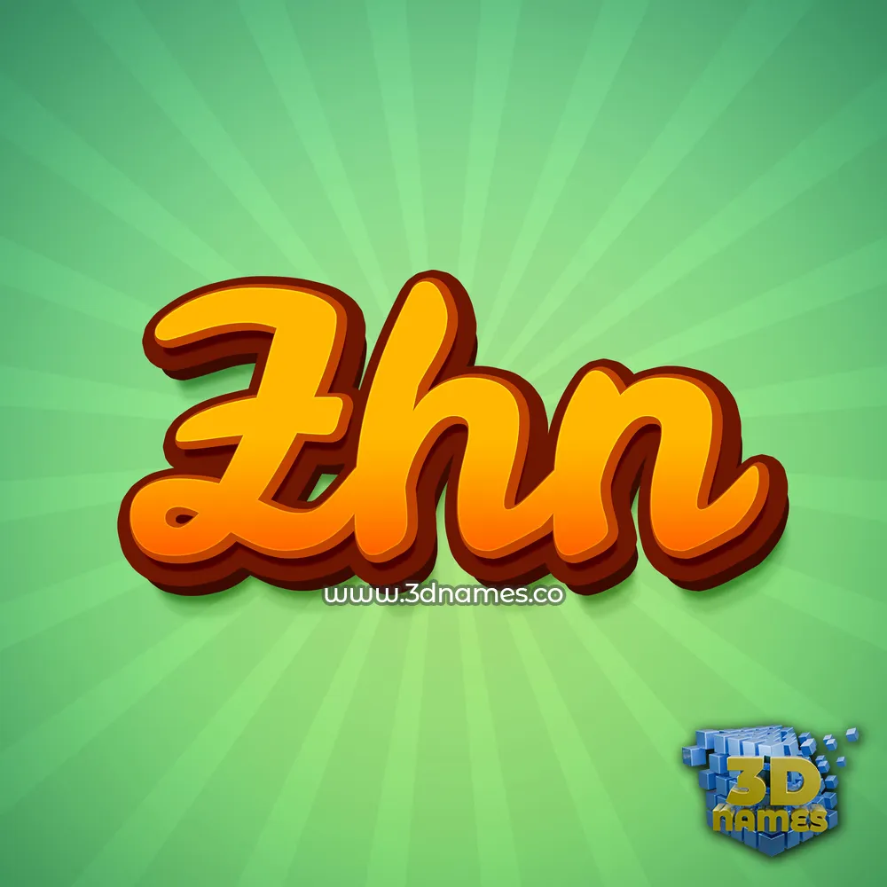 zhn in Green Rays style - 3D name wallpaper
