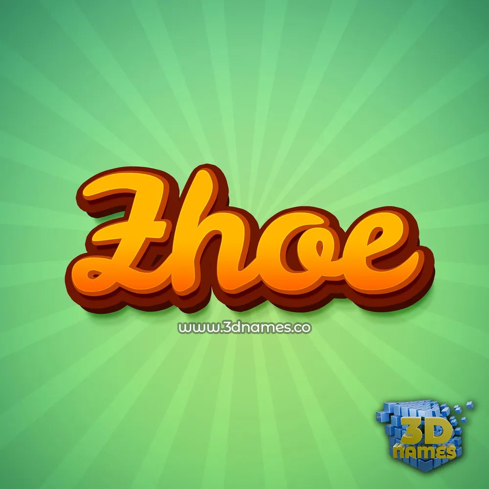 zhoe in Green Rays style - 3D name wallpaper