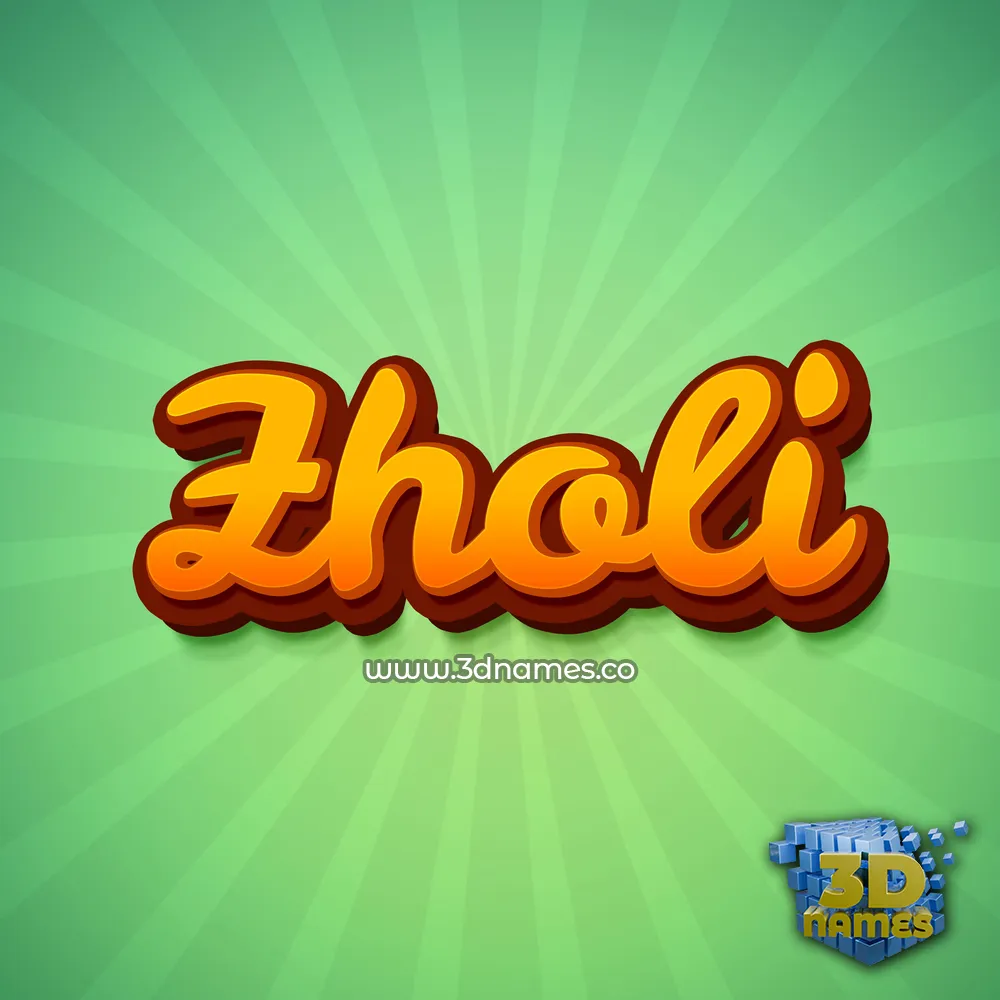 zholi in Green Rays style - 3D name wallpaper