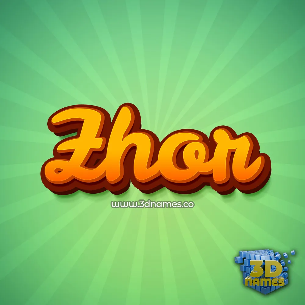zhor in Green Rays style - 3D name wallpaper