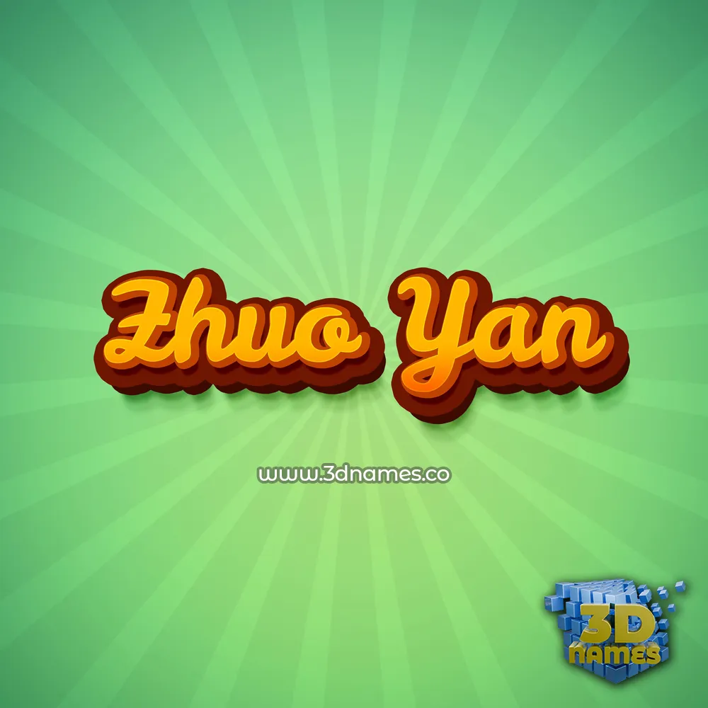 zhuo yan in Green Rays style - 3D name wallpaper