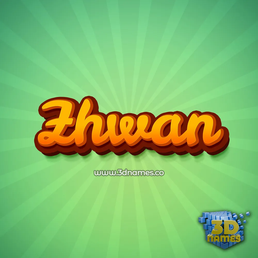 zhwan in Green Rays style - 3D name wallpaper