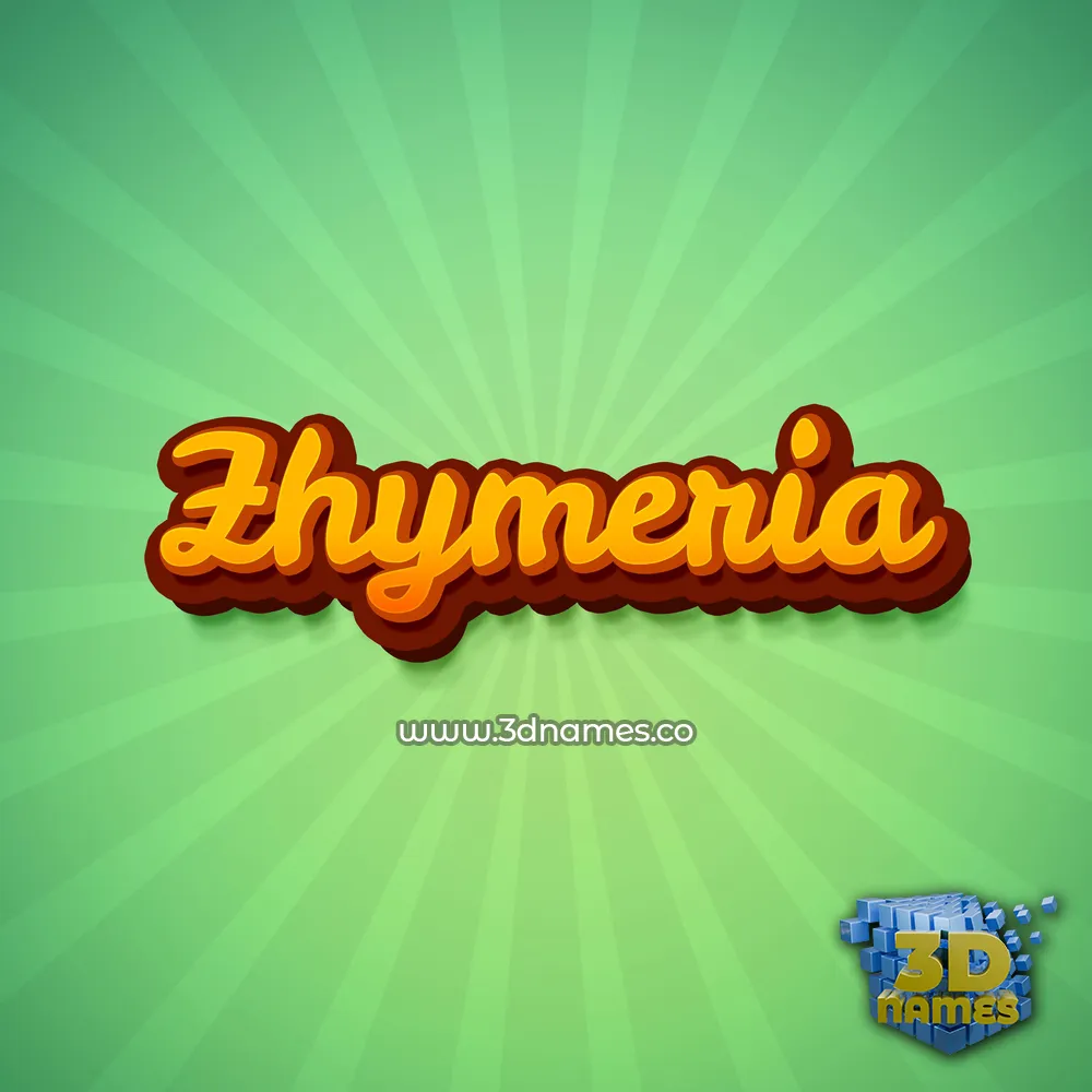 zhymeria in Green Rays style - 3D name wallpaper
