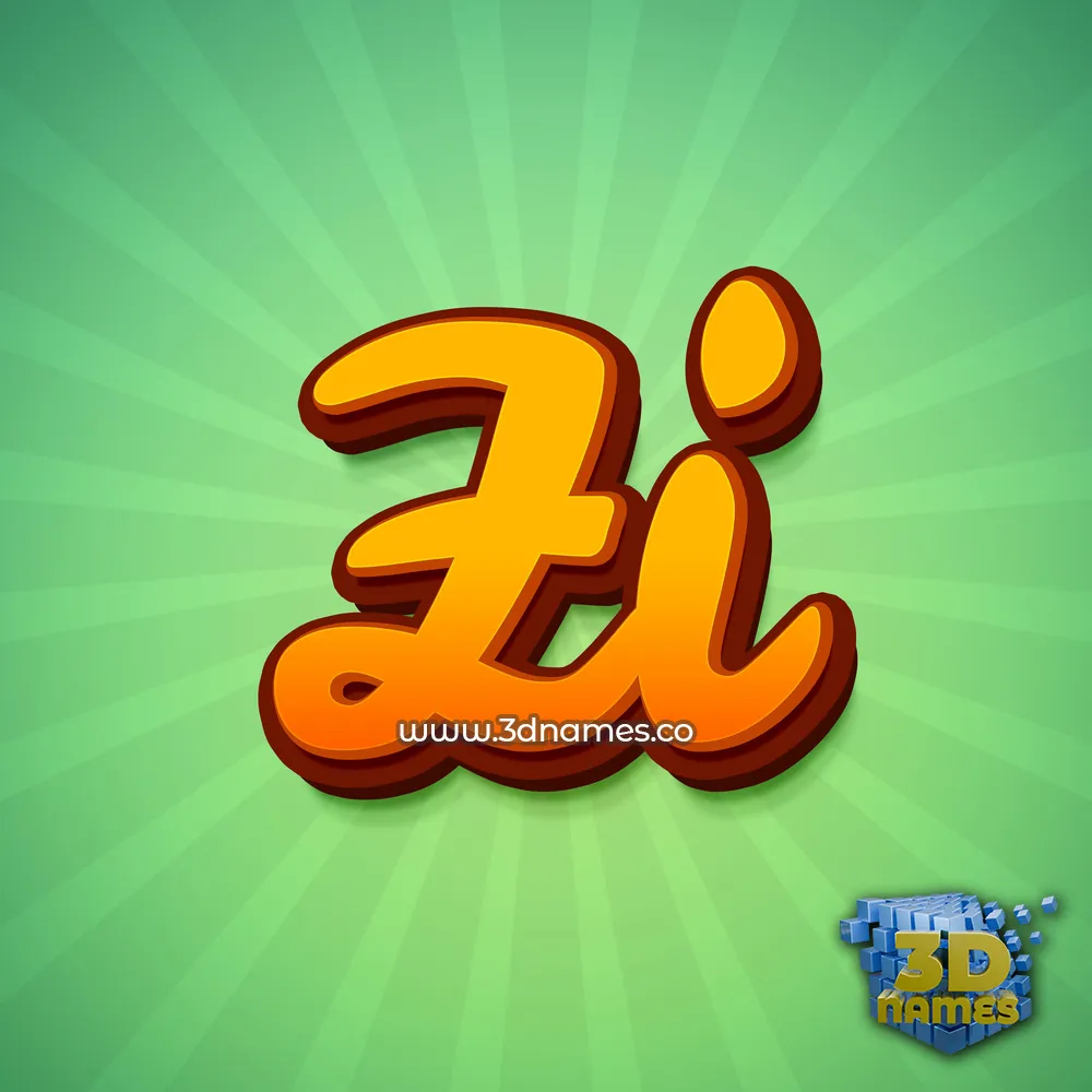 zi in Green Rays style - 3D name wallpaper