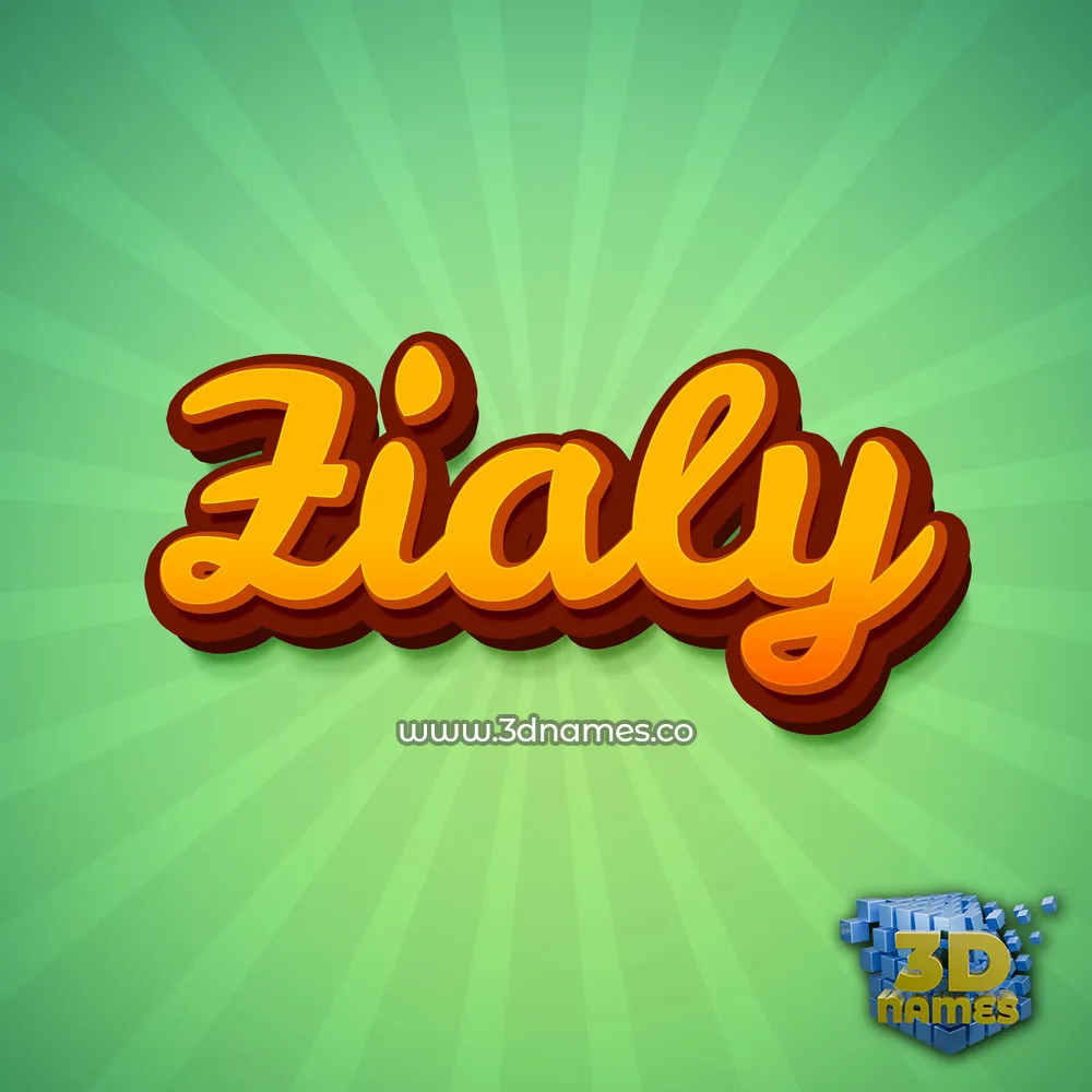 zialy in Green Rays style - 3D name wallpaper