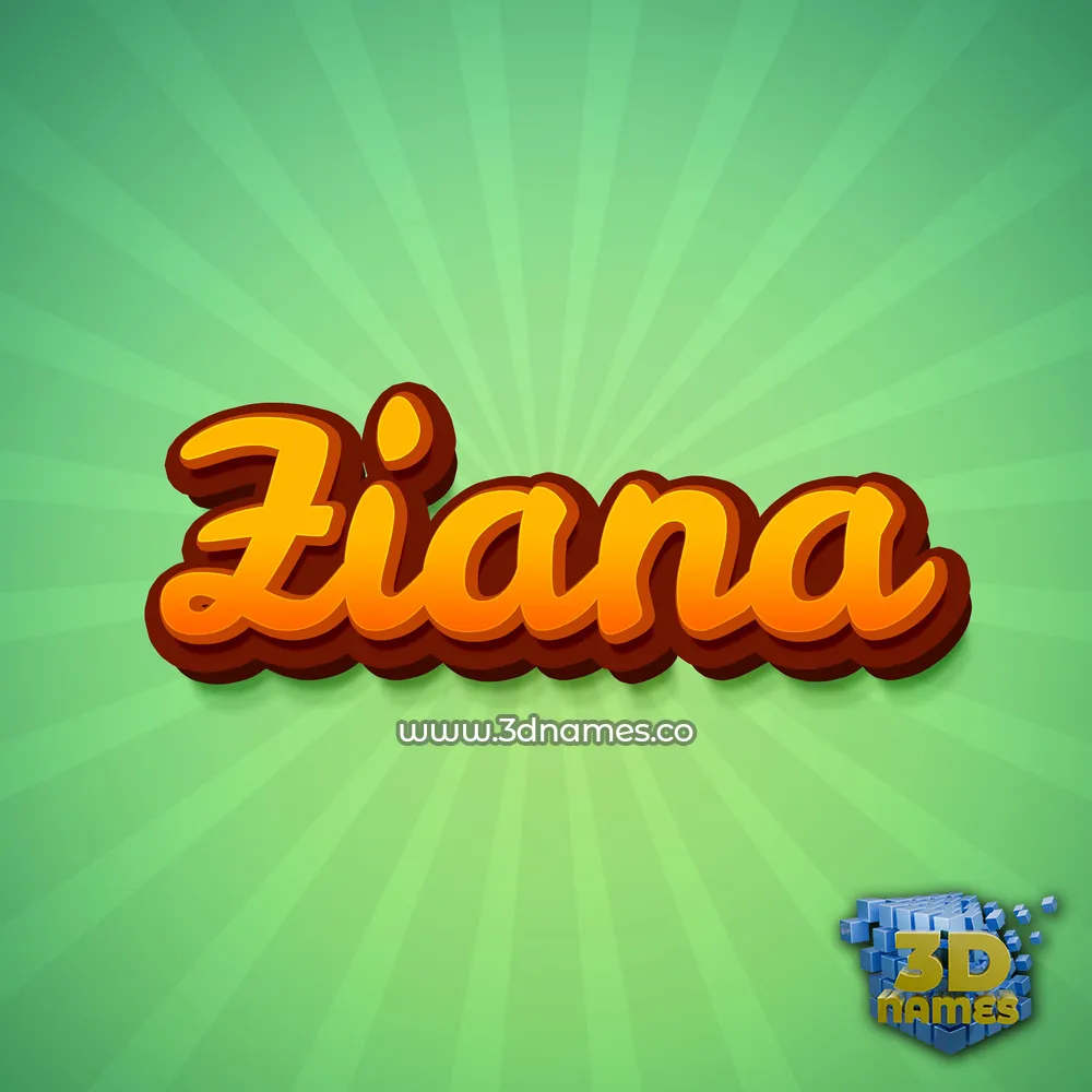 ziana in Green Rays style - 3D name wallpaper