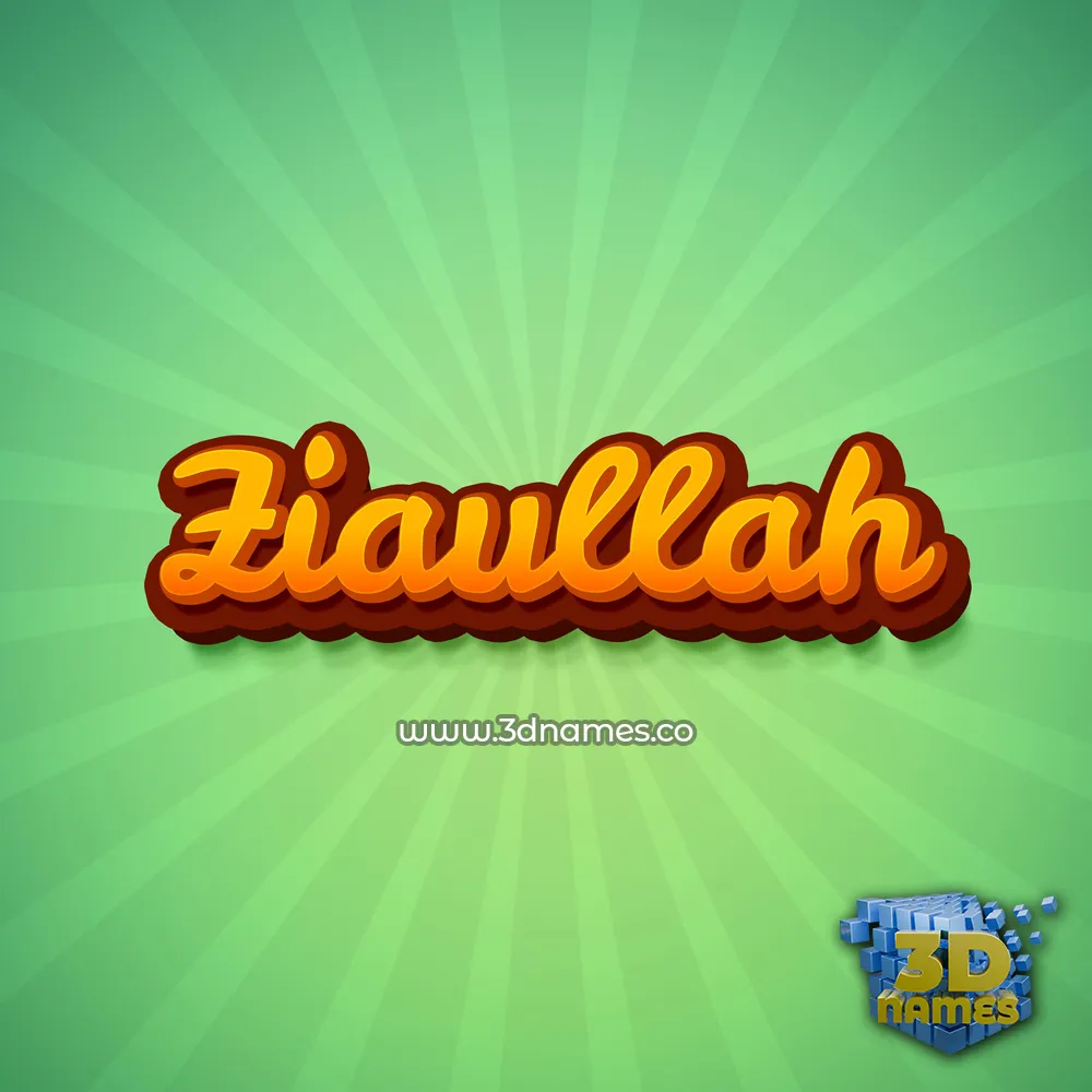 ziaullah in Green Rays style - 3D name wallpaper