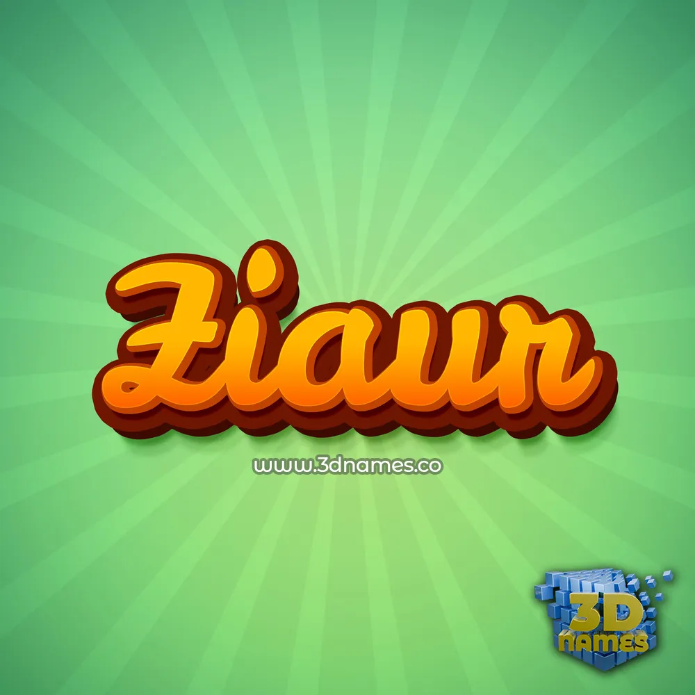 ziaur in Green Rays style - 3D name wallpaper