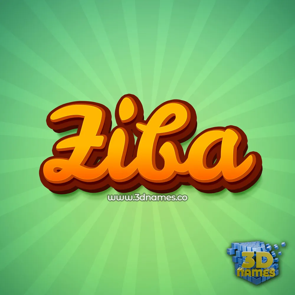 ziba in Green Rays style - 3D name wallpaper