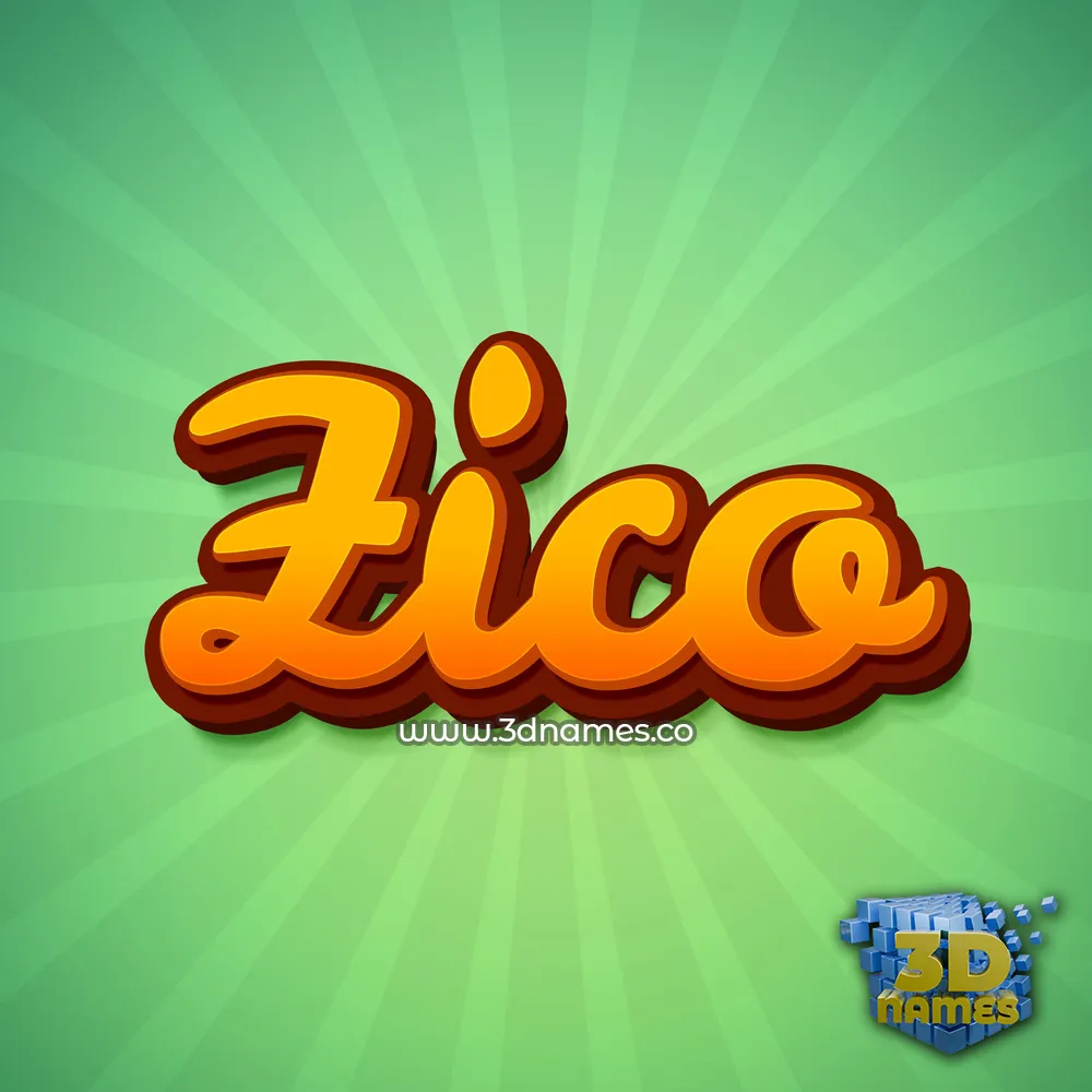 zico in Green Rays style - 3D name wallpaper