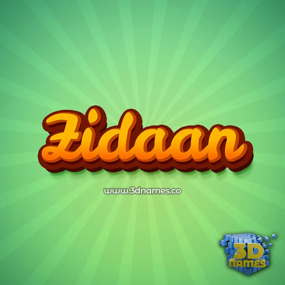 zidaan in Green Rays style - 3D name wallpaper