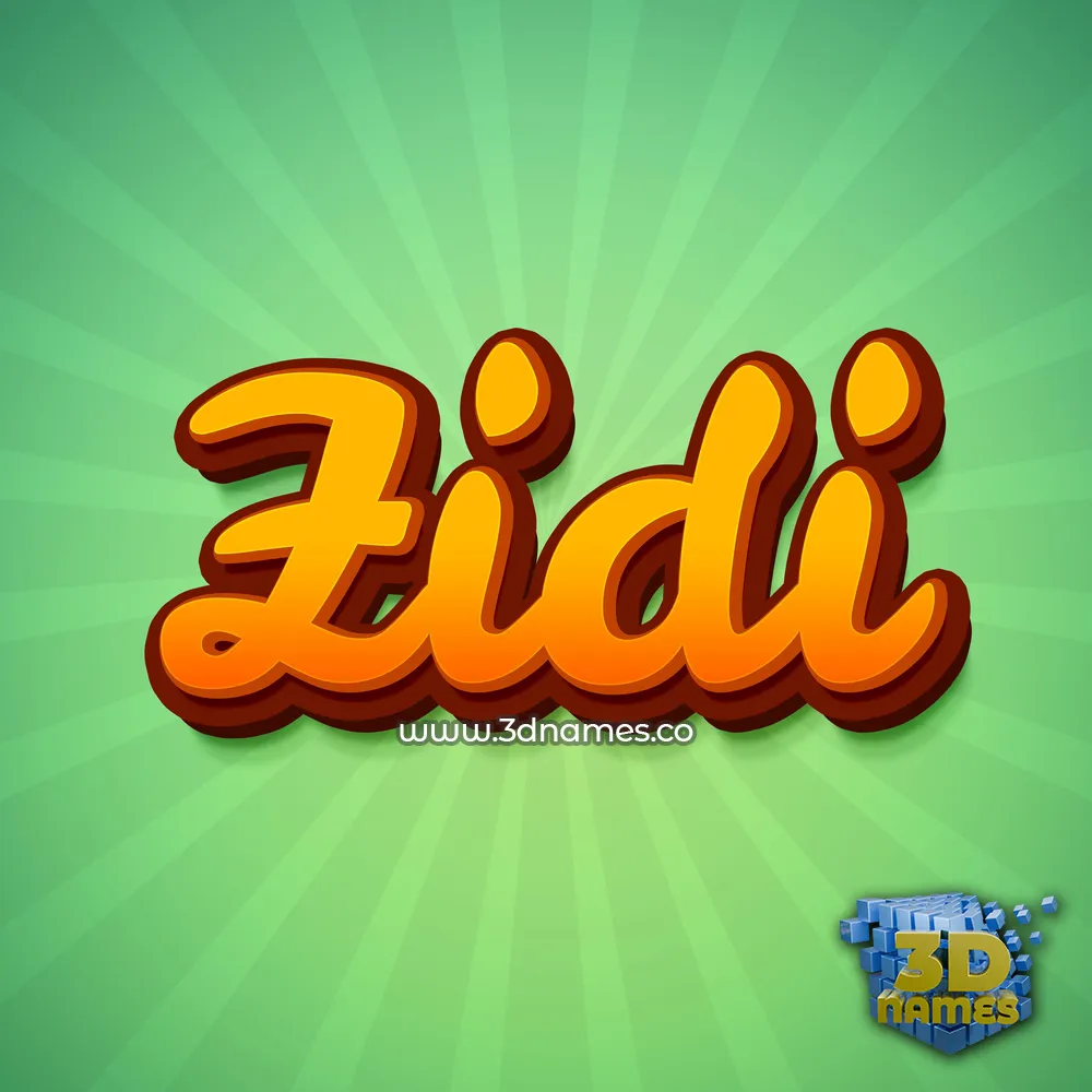 zidi in Green Rays style - 3D name wallpaper