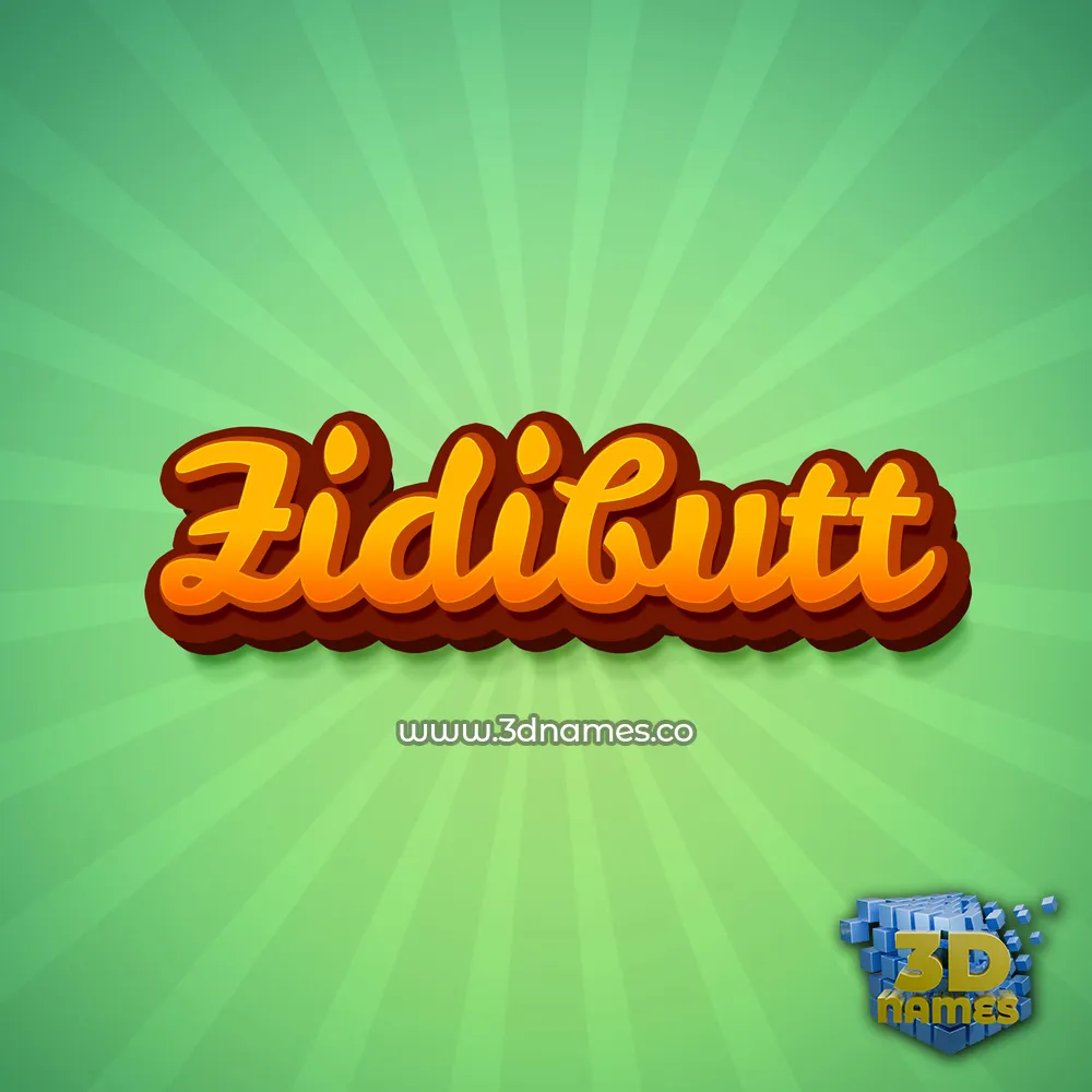 zidibutt in Green Rays style - 3D name wallpaper
