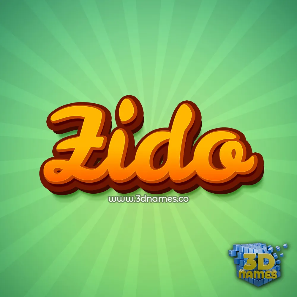 zido in Green Rays style - 3D name wallpaper