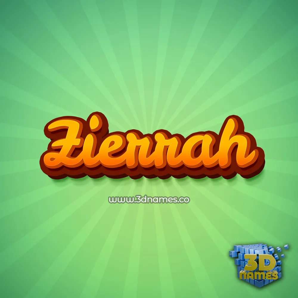 zierrah in Green Rays style - 3D name wallpaper